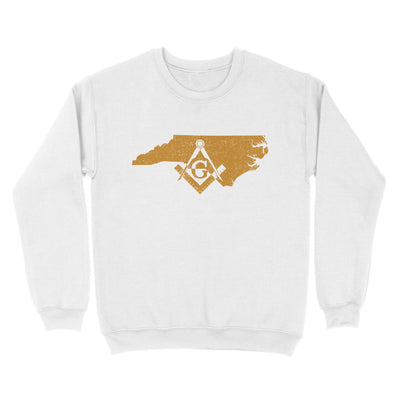 North Carolina Freemason State Map Square & Compass Symbol - Sweatshirt