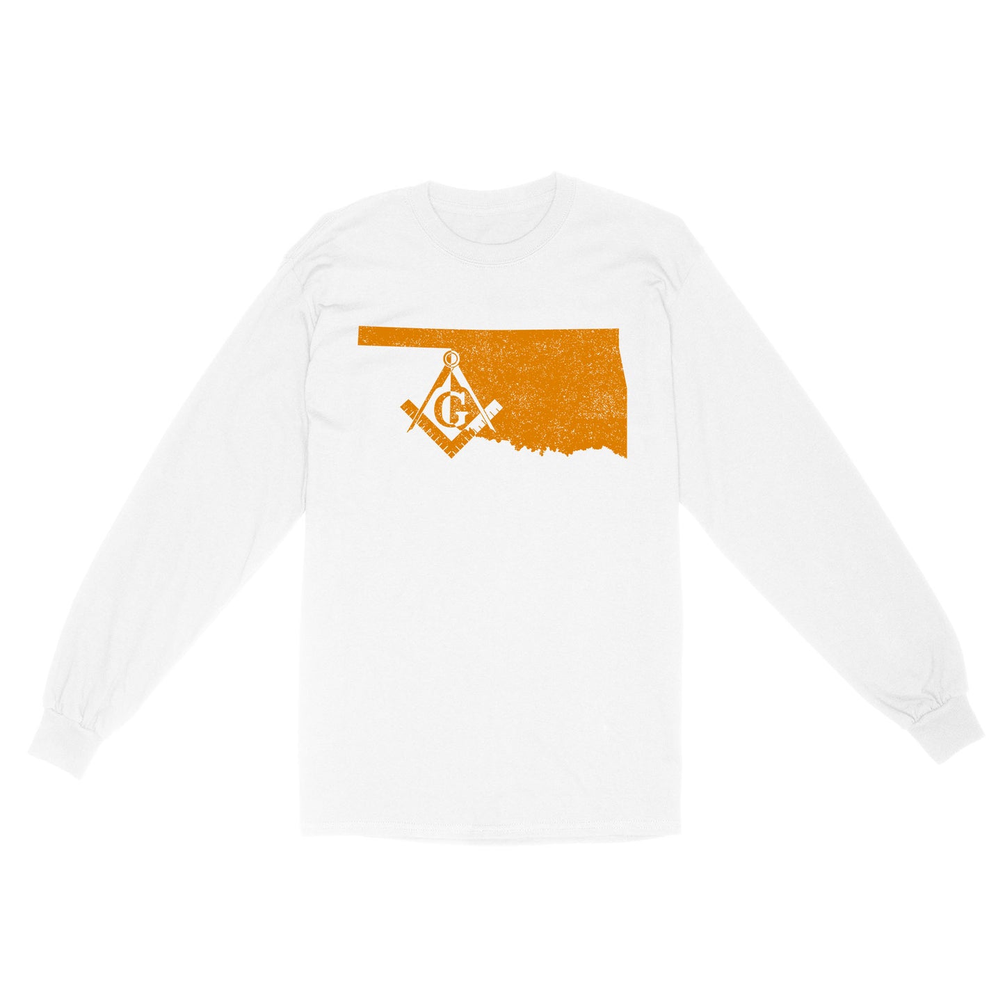 Oklahoma Freemason State Map Square & Compass Symbol - Long Sleeve