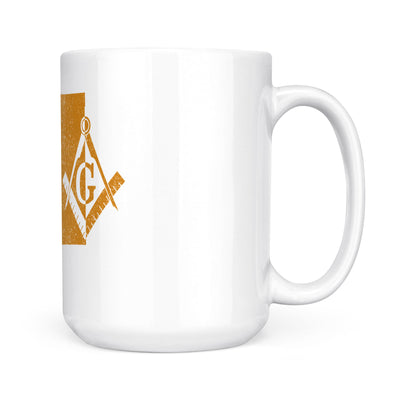 New Mexico square & compass freemason symbol state map - White Mug