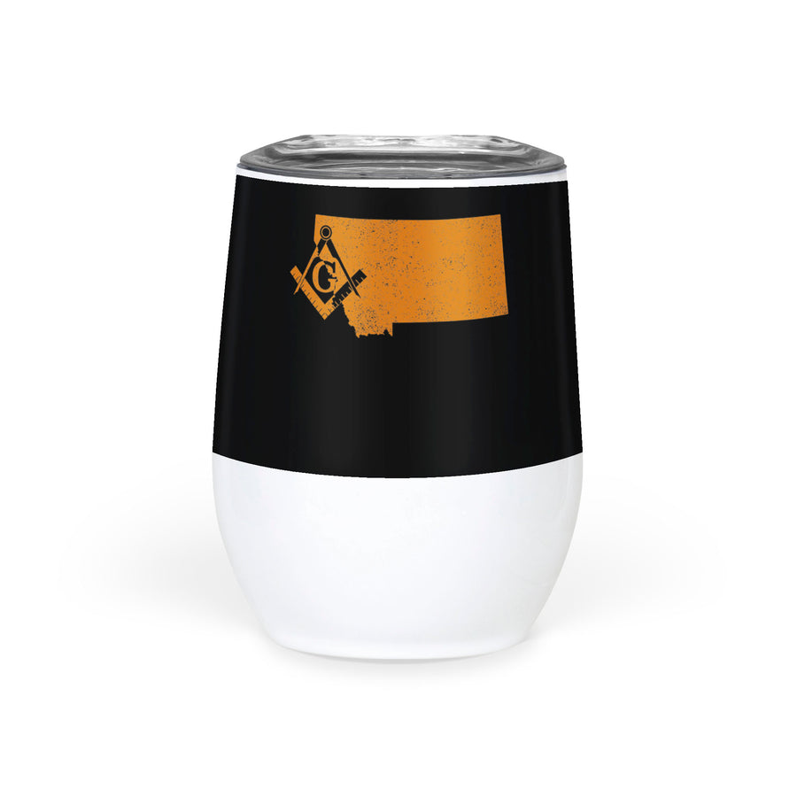 Montana Square & Compass Freemason symbol state map - Wine Tumbler