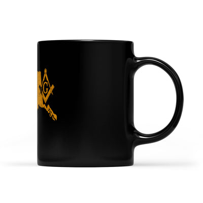 Alaska square & compass freemason symbol state map - Black Mug