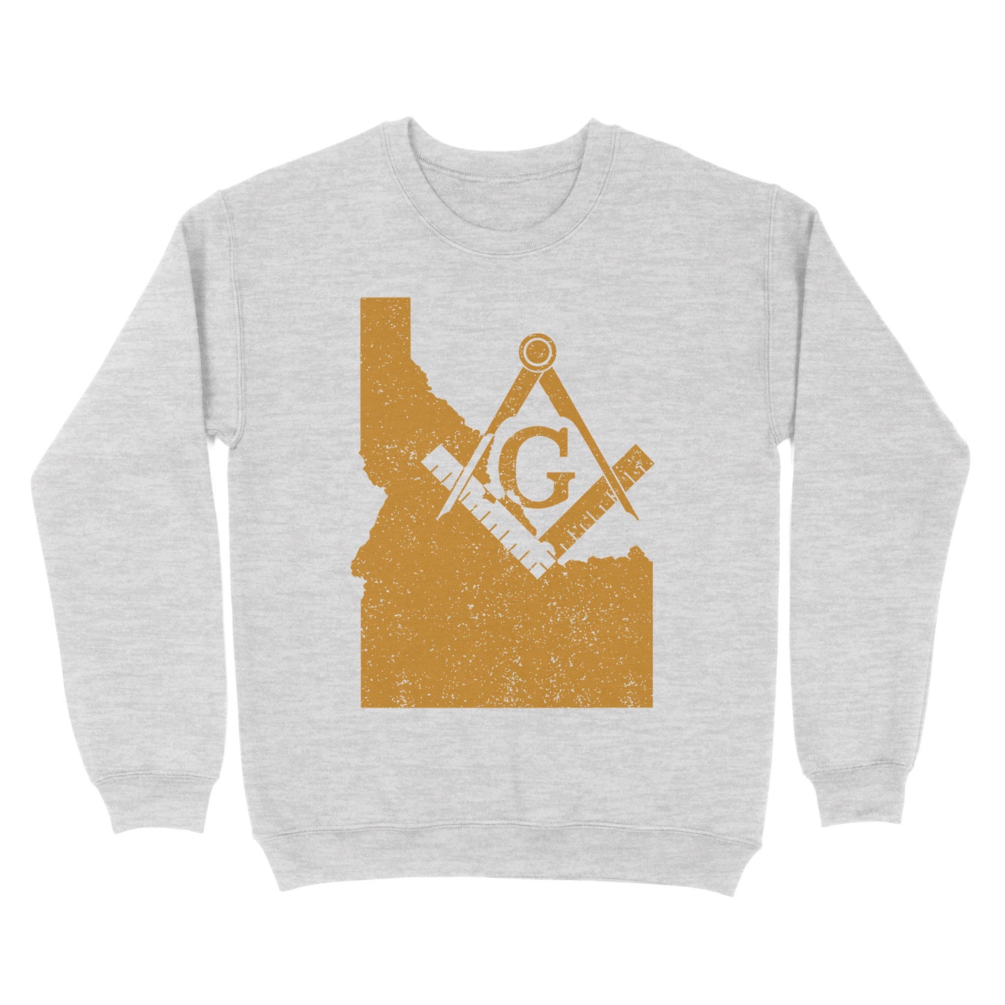 Idaho Freemason State Map Square & Compass Symbol - Sweatshirt