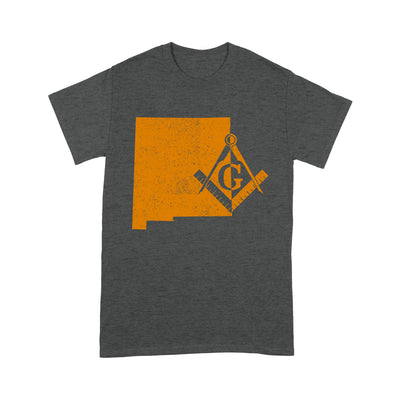 New Mexico Freemason State Map Square & Compass Symbol - T Shirt