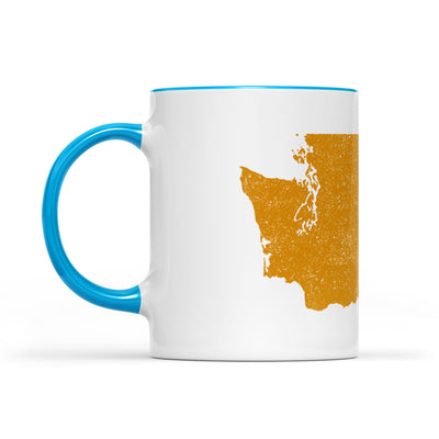 Washington square & compass freemason symbol state map - Accent Mug