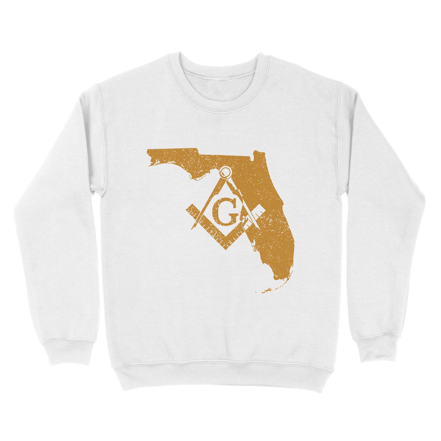 Florida Freemason State Map Square & Compass Symbol - Sweatshirt