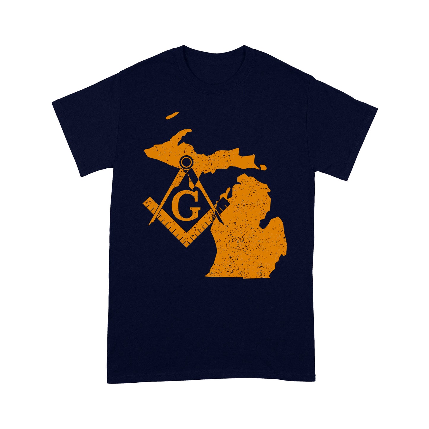 Michigan Freemason State Map Square & Compass Symbol - T Shirt