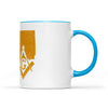 Connecticut square & compass freemason symbol state map - Accent Mug