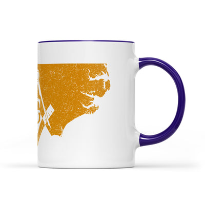 North Carolina square & compass freemason symbol state map - Accent Mug