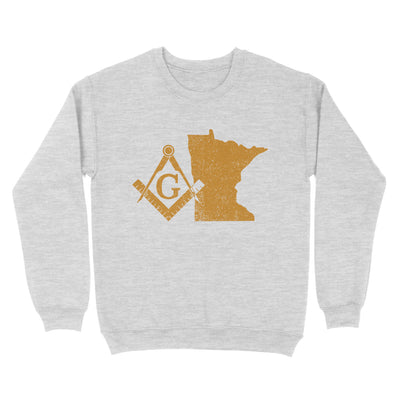 Minnesota Freemason State Map Square & Compass Symbol - Sweatshirt