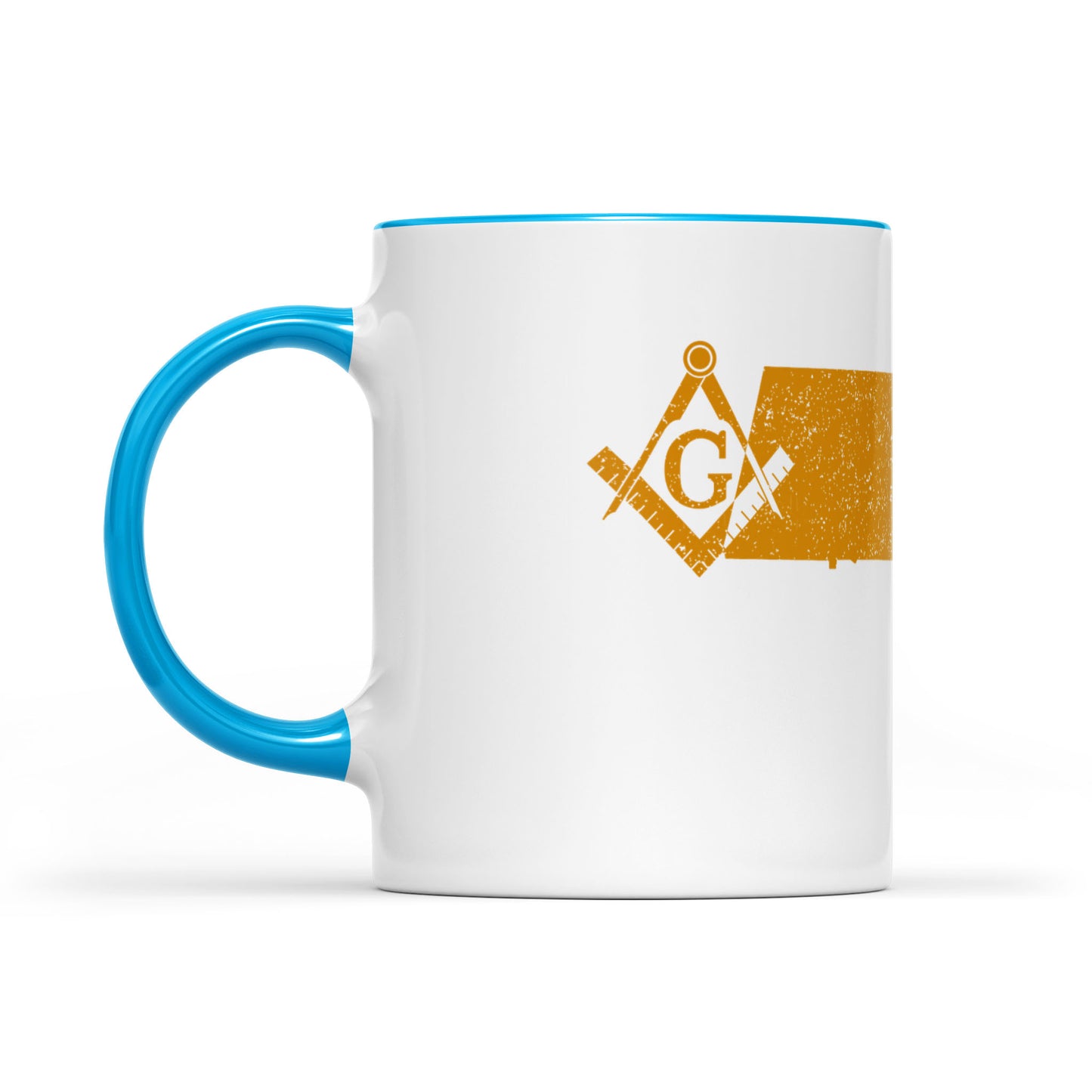 Massachusetts square & compass freemason symbol state map - Accent Mug