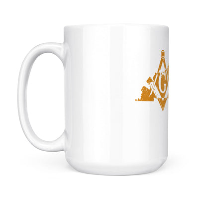 Kentucky square & compass freemason symbol state map - White Mug