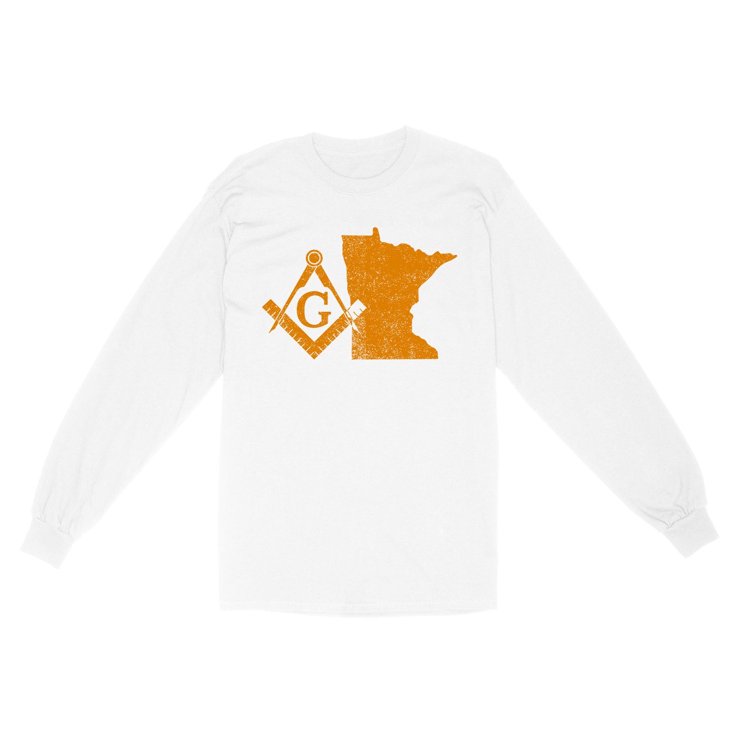 Minnesota Freemason State Map Square & Compass Symbol - Long Sleeve