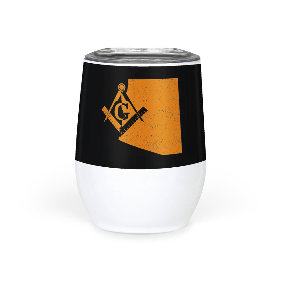 Colorado Square & Compass Freemason symbol state map - Wine Tumbler