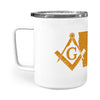 Iowa square & compass freemason symbol state map - Insulated Mug