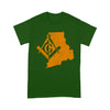 Rhode Freemason State Map Square & Compass Symbol - T Shirt