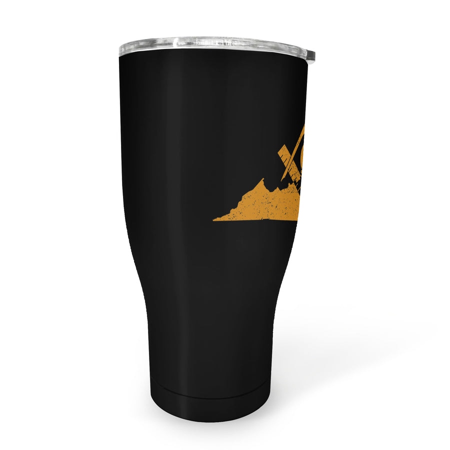 Virginia Square & Compass Freemason symbol state map - 30oz Fat Tumbler