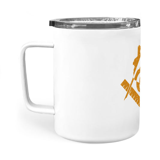 Wisconsin square & compass freemason symbol state map - Insulated Mug