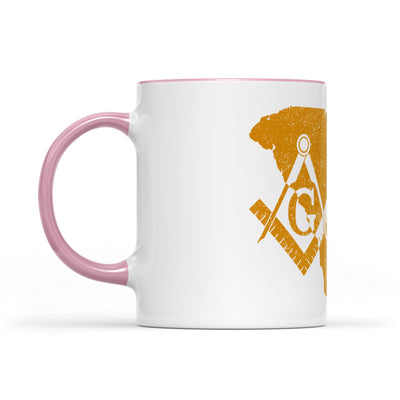 South Carolina square & compass freemason symbol state map - Accent Mug