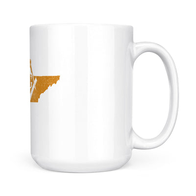 Tennessee square & compass freemason symbol state map - White Mug