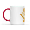 Rhode Island square & compass freemason symbol state map - Accent Mug