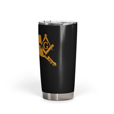 Alaska Square & Compass Freemason symbol state map - 20oz Fat Tumbler