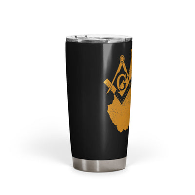 West Virginia Square & Compass Freemason symbol state map - 20oz Fat Tumbler