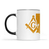 Louisiana square & compass freemason symbol state map - Accent Mug