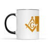 Iowa square & compass freemason symbol state map - Accent Mug