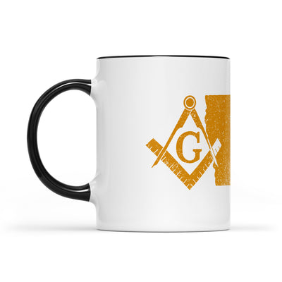 Iowa square & compass freemason symbol state map - Accent Mug