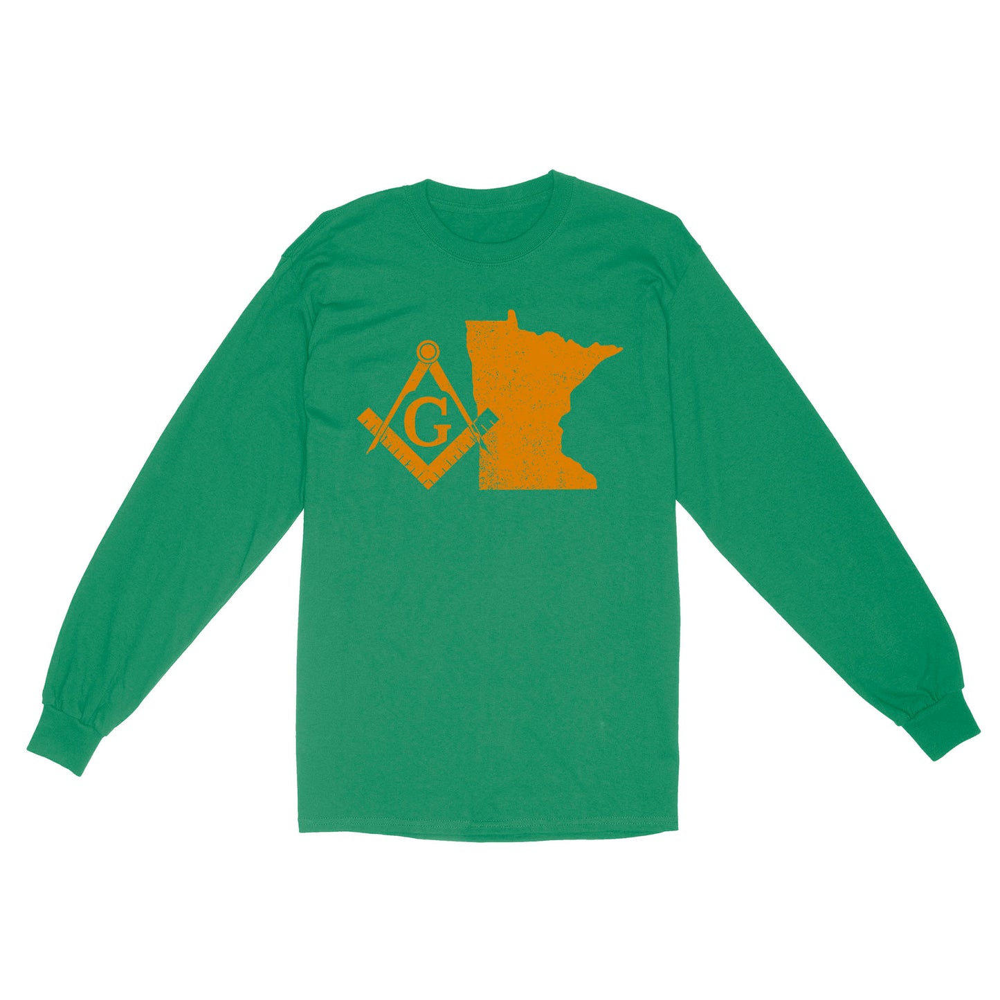 Minnesota Freemason State Map Square & Compass Symbol - Long Sleeve