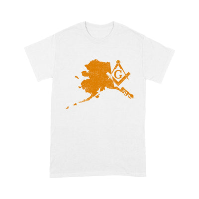 Alaska Freemason State Map Square & Compass - T Shirt