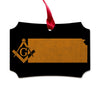 Kansas square & compass freemason symbol state map - Scalloped Wooden Maple Ornament