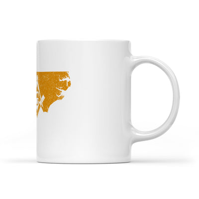 North Carolina square & compass freemason symbol state map - White Mug