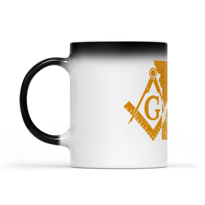 Missouri square & compass freemason symbol state map - Color Changing Mug