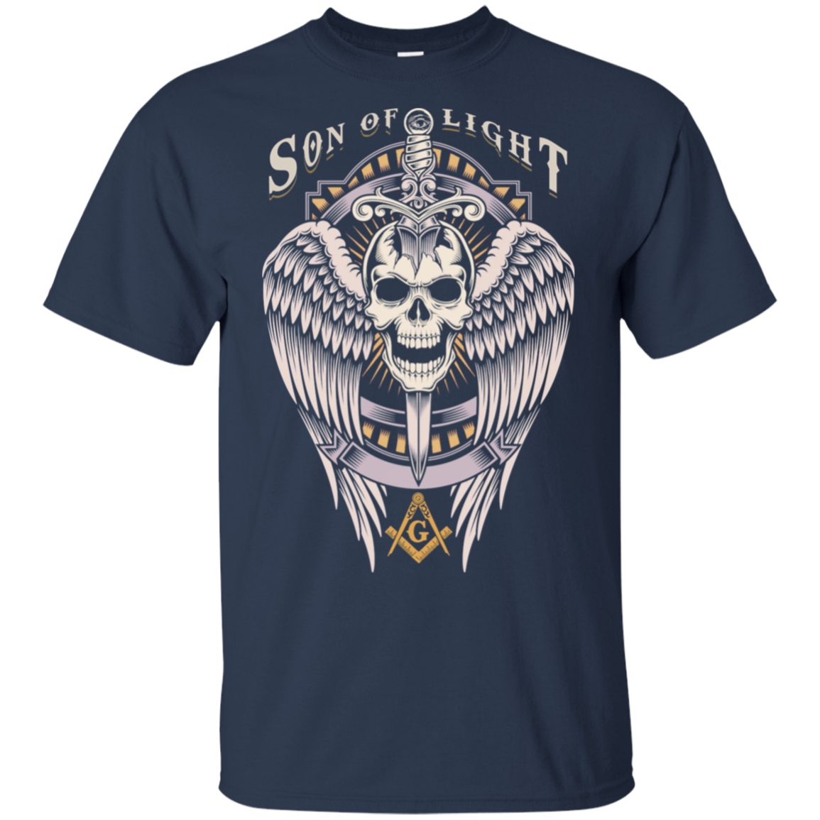 Son Of Light Winged Skull With Sword Freemason Freemason Square & Compass