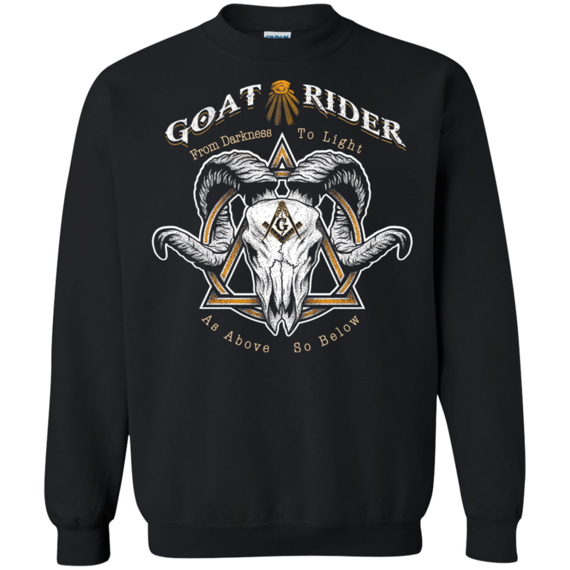 Goat Rider Masonic Ram Skull Freemason Square & Compass Symbol