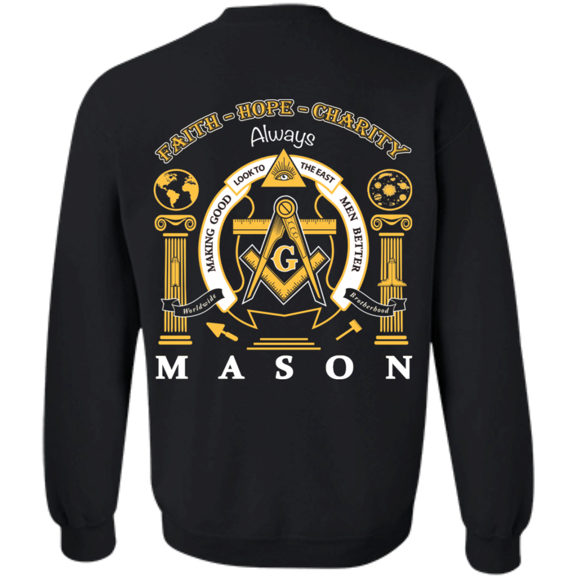 Look To The East Making Good Men Better Freemason Square & Compass Symbol