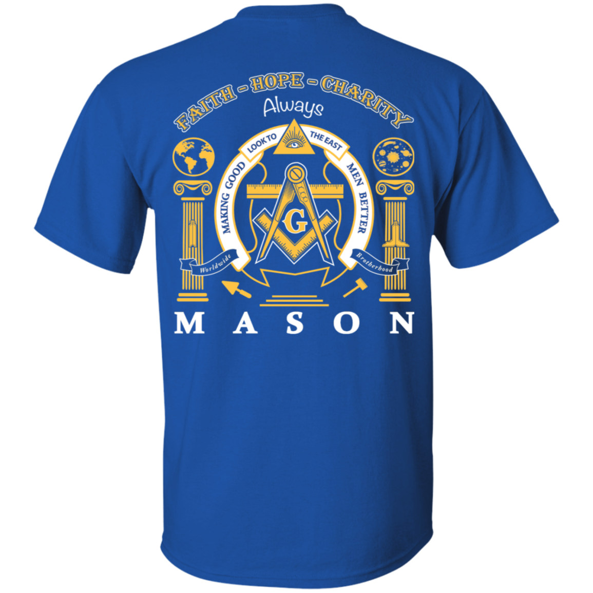 Look To The East Making Good Men Better Freemason Square & Compass Symbol