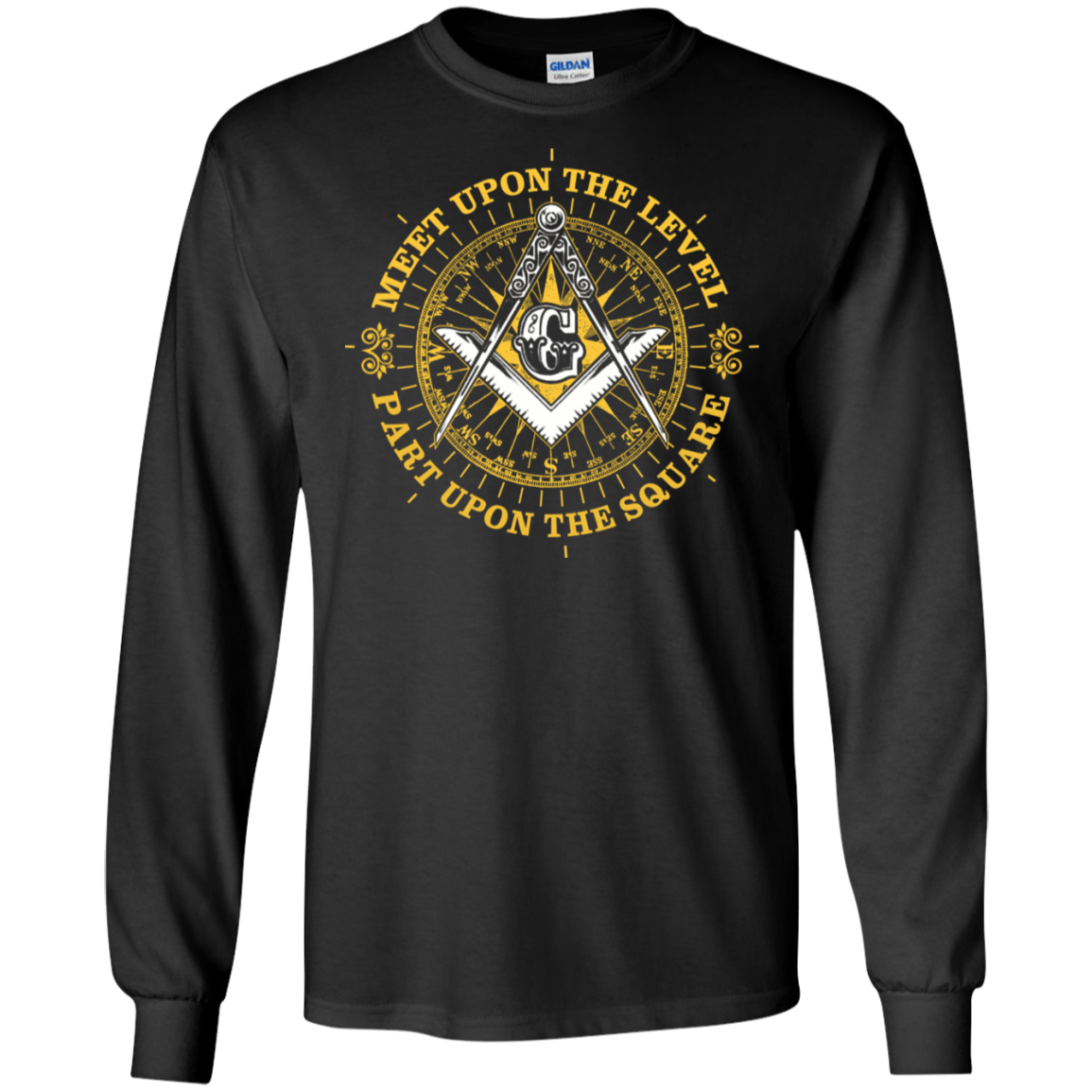 Meet Upon The Level Freemason Square & Compass Symbol