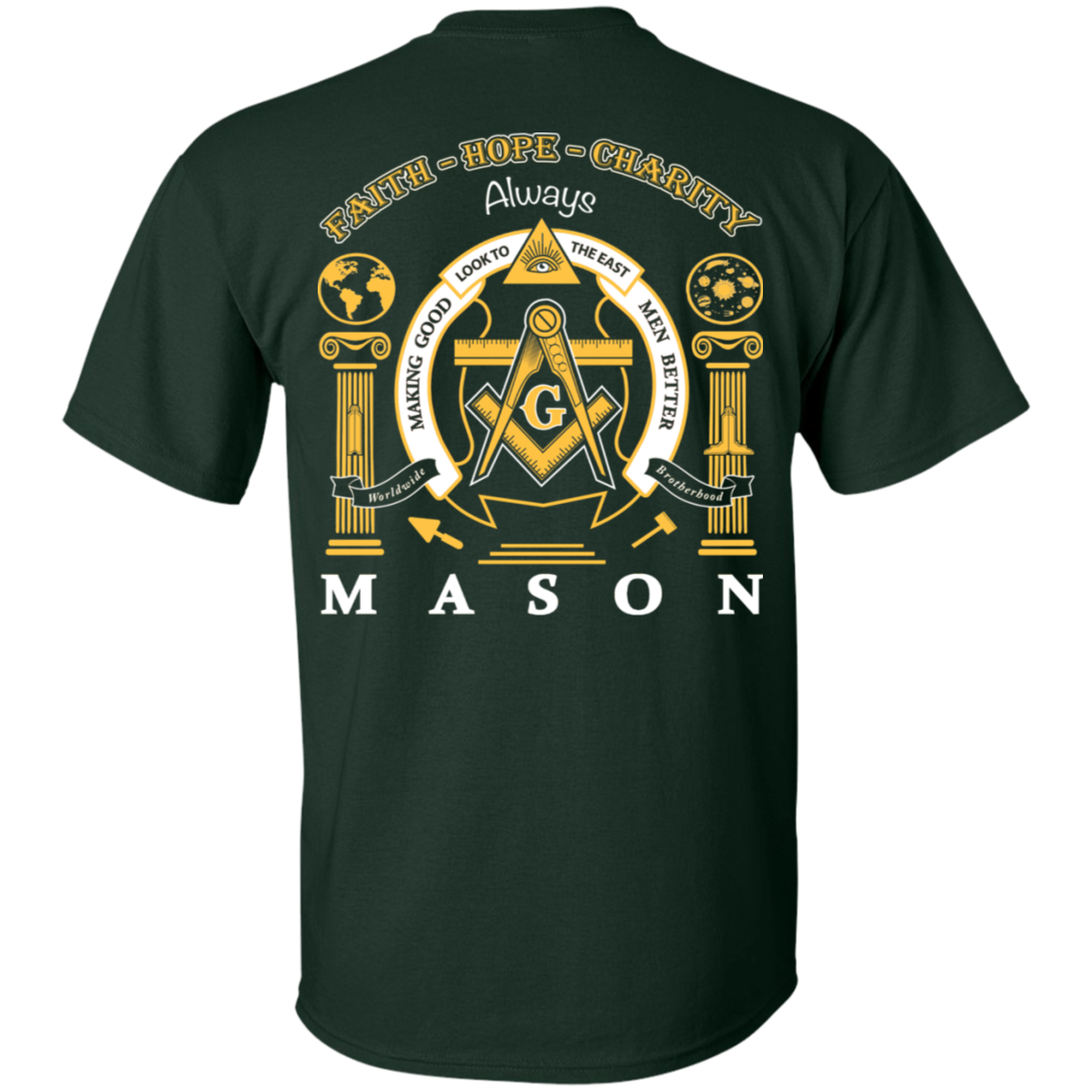 Look To The East Making Good Men Better Freemason Square & Compass Symbol