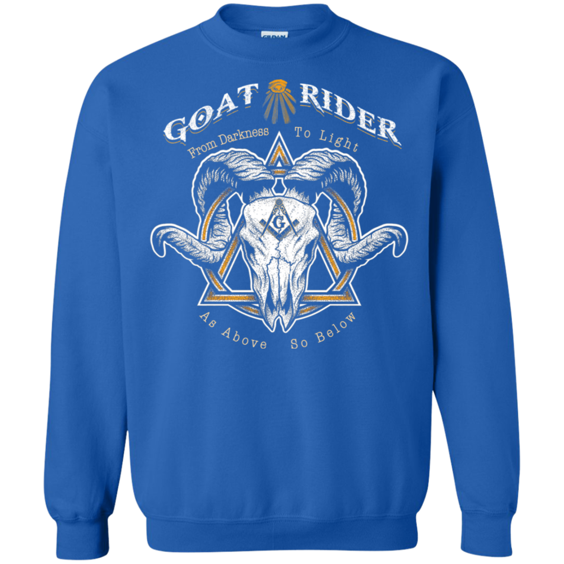 Goat Rider Masonic Ram Skull Freemason Square & Compass Symbol