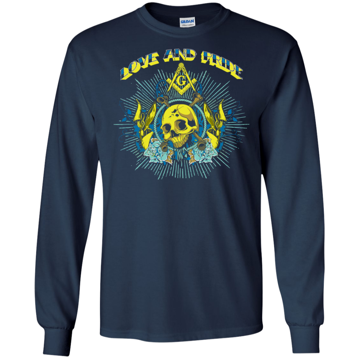 Love And Pride Masonic Skull Square & Compass Freemasson