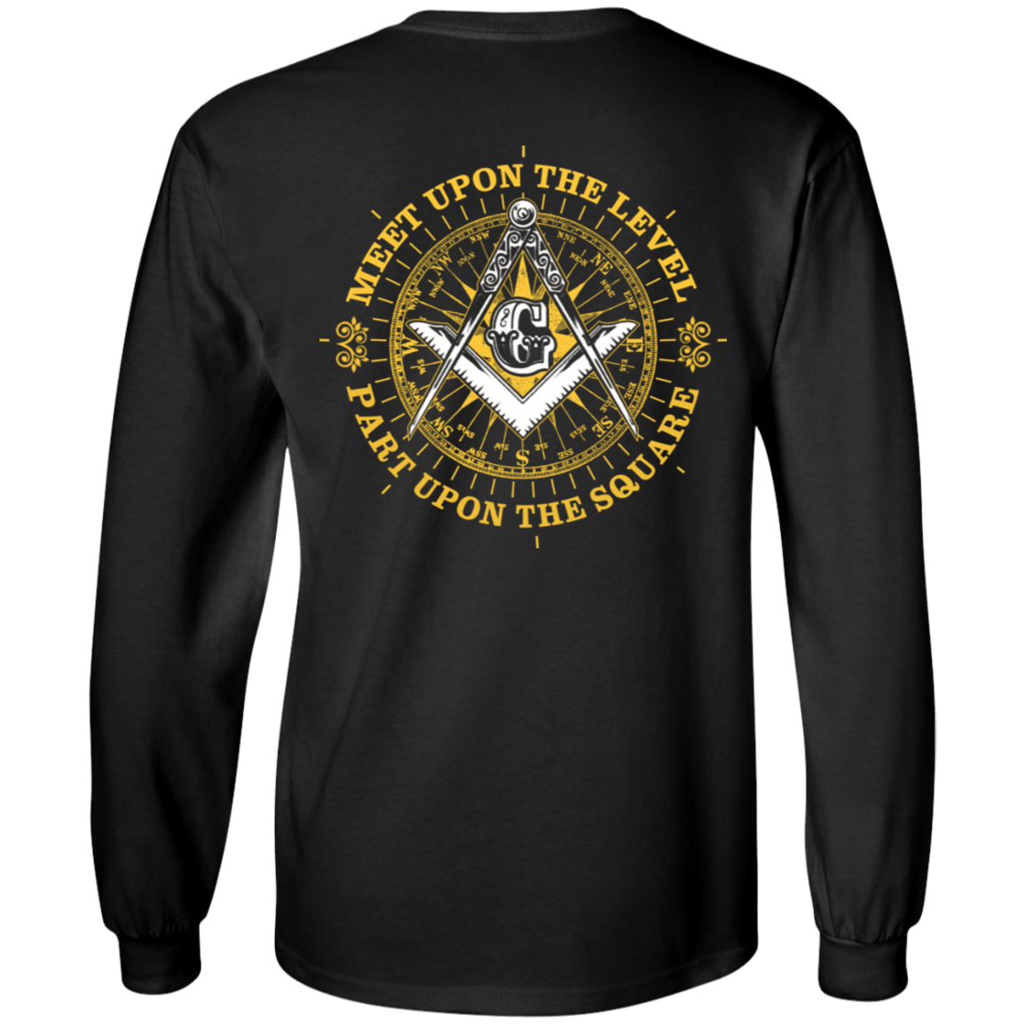 Meet Upon The Level Freemason Square & Compass Symbol