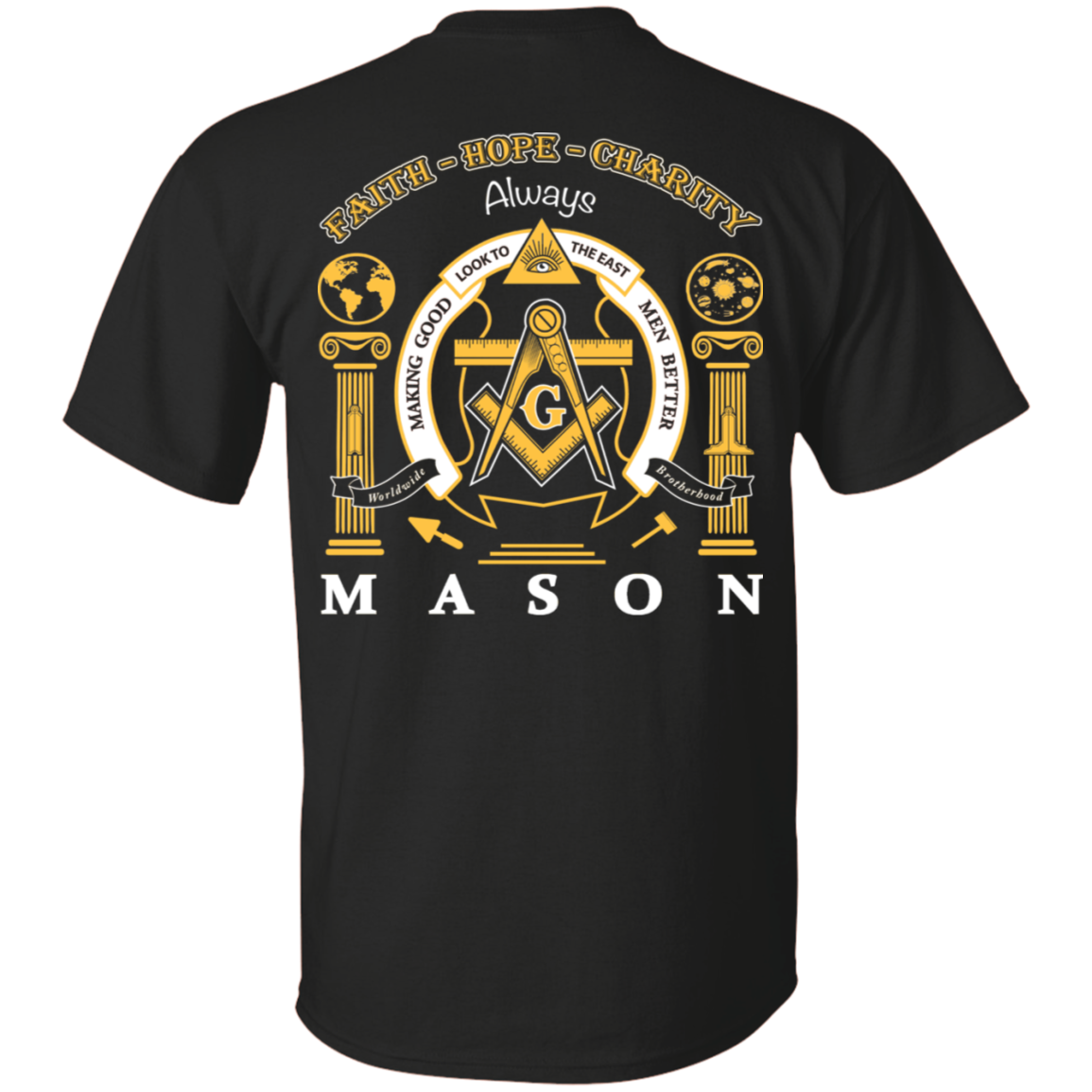 Look To The East Making Good Men Better Freemason Square & Compass Symbol