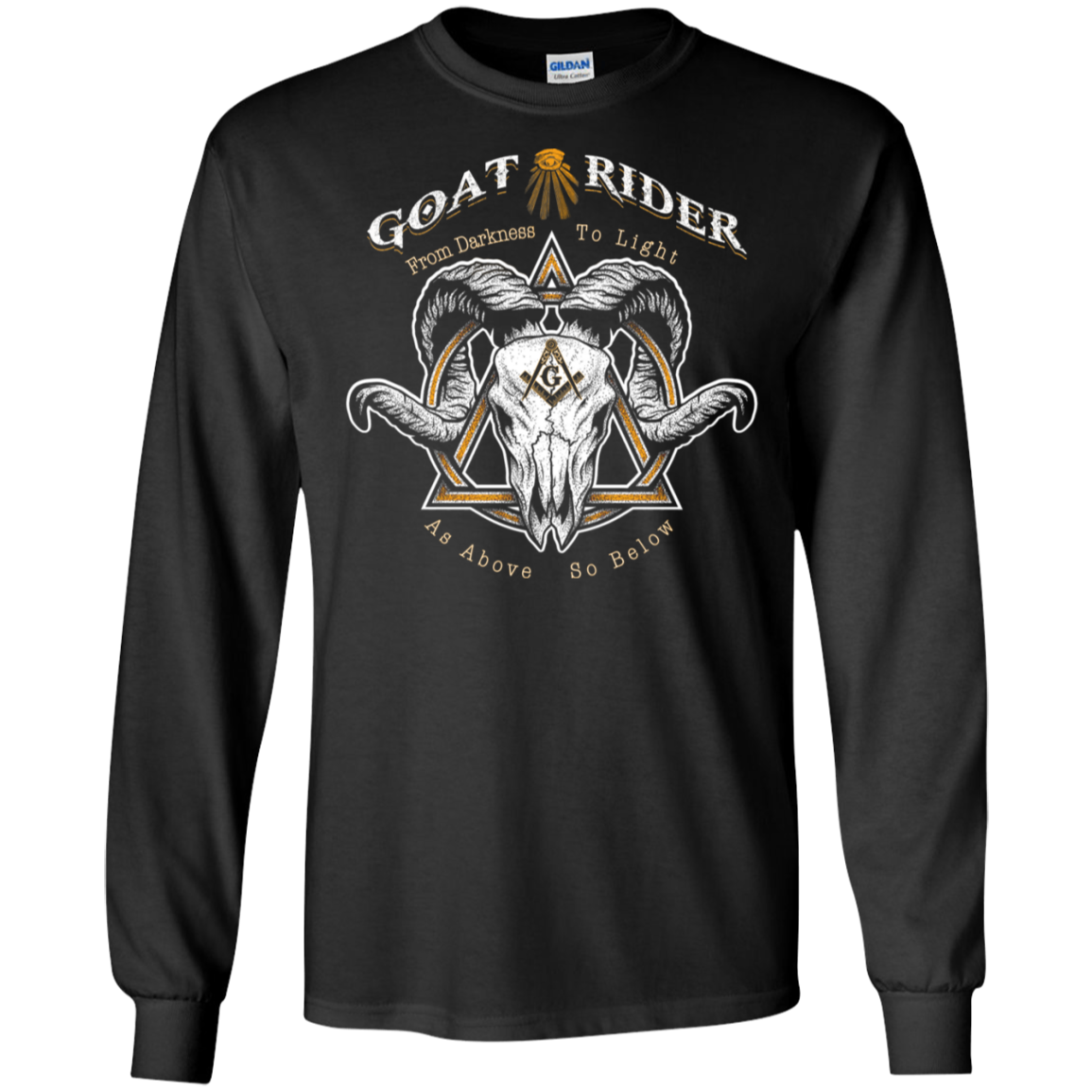 Goat Rider Masonic Ram Skull Freemason Square & Compass Symbol