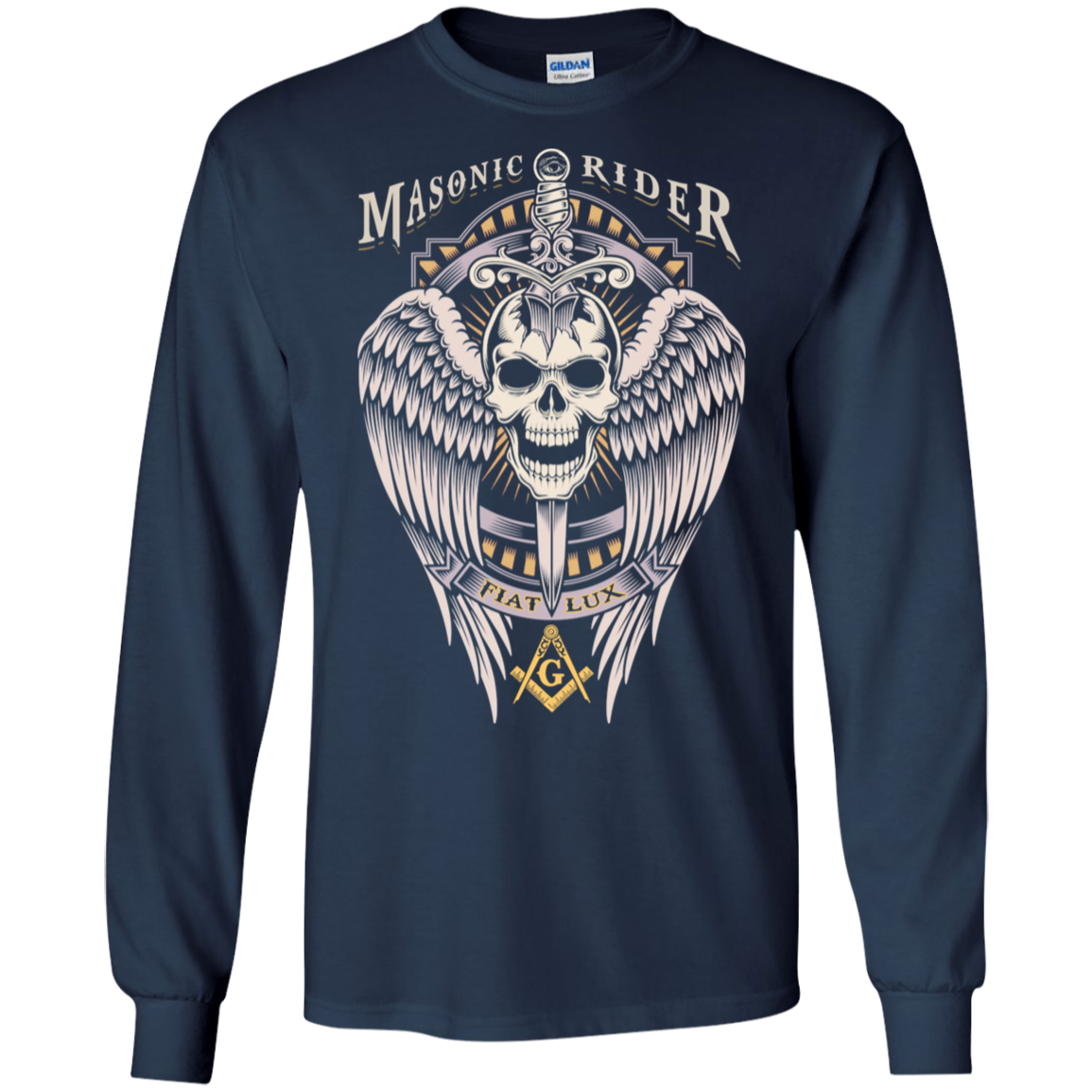 Masonic Rider Winged Skull With Sword Freemason Freemason Square & Compass