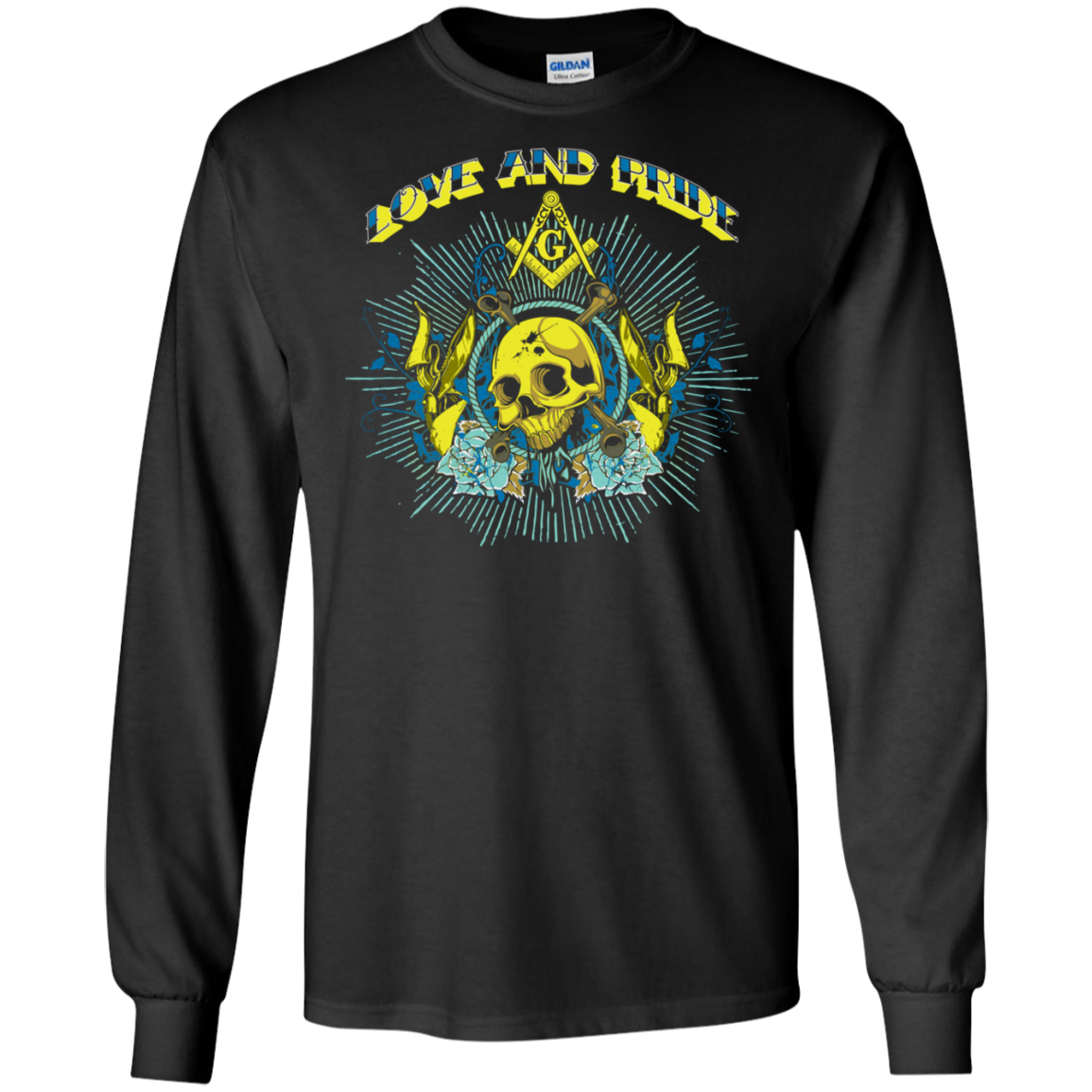 Love And Pride Masonic Skull Square & Compass Freemasson