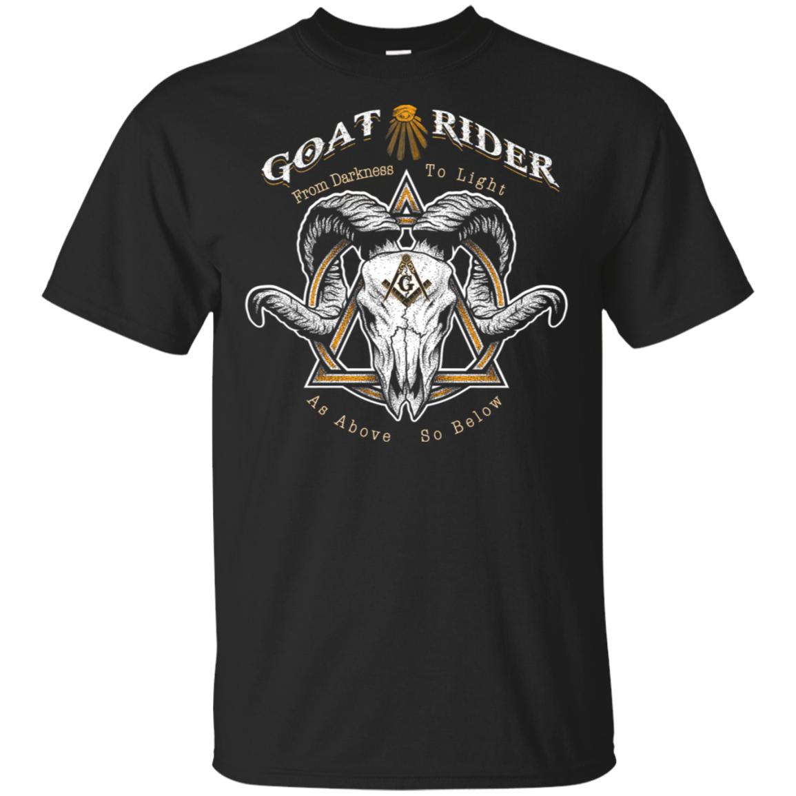 Goat Rider Masonic Ram Skull Freemason Square & Compass Symbol