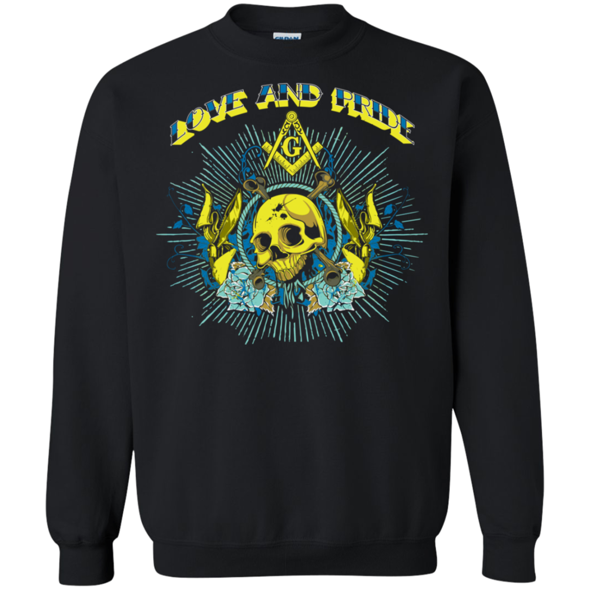 Love And Pride Masonic Skull Square & Compass Freemasson