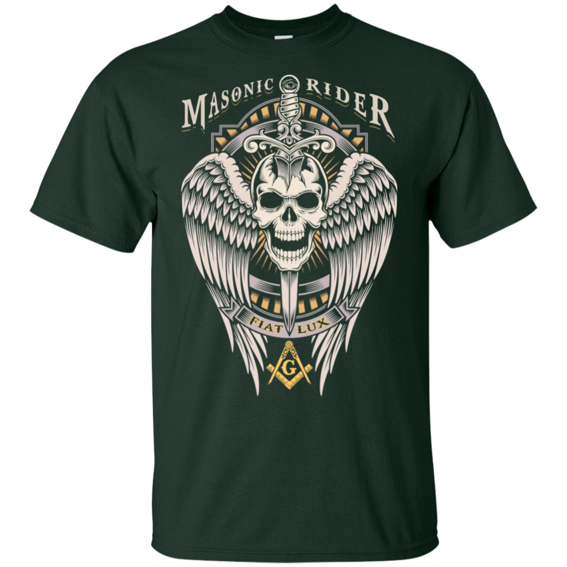 Masonic Rider Winged Skull With Sword Freemason Freemason Square & Compass